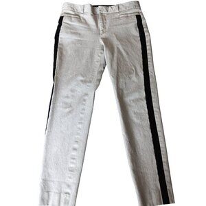 Banana Republic Sloan Curvy Fit Pants Gray with Black Tuxedo Stripe Size 6